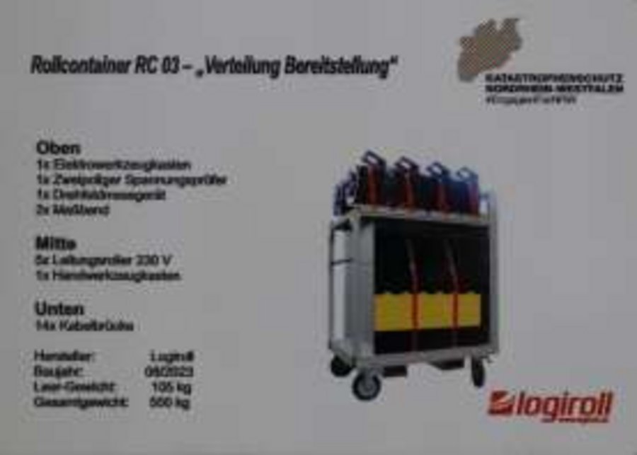 Gerätewagen Logistik GW – L 2 NRW mit Feuerwehr – Anhänger Notstrom NRW (notwendige Aufstellfläche 25 m x 4 m)