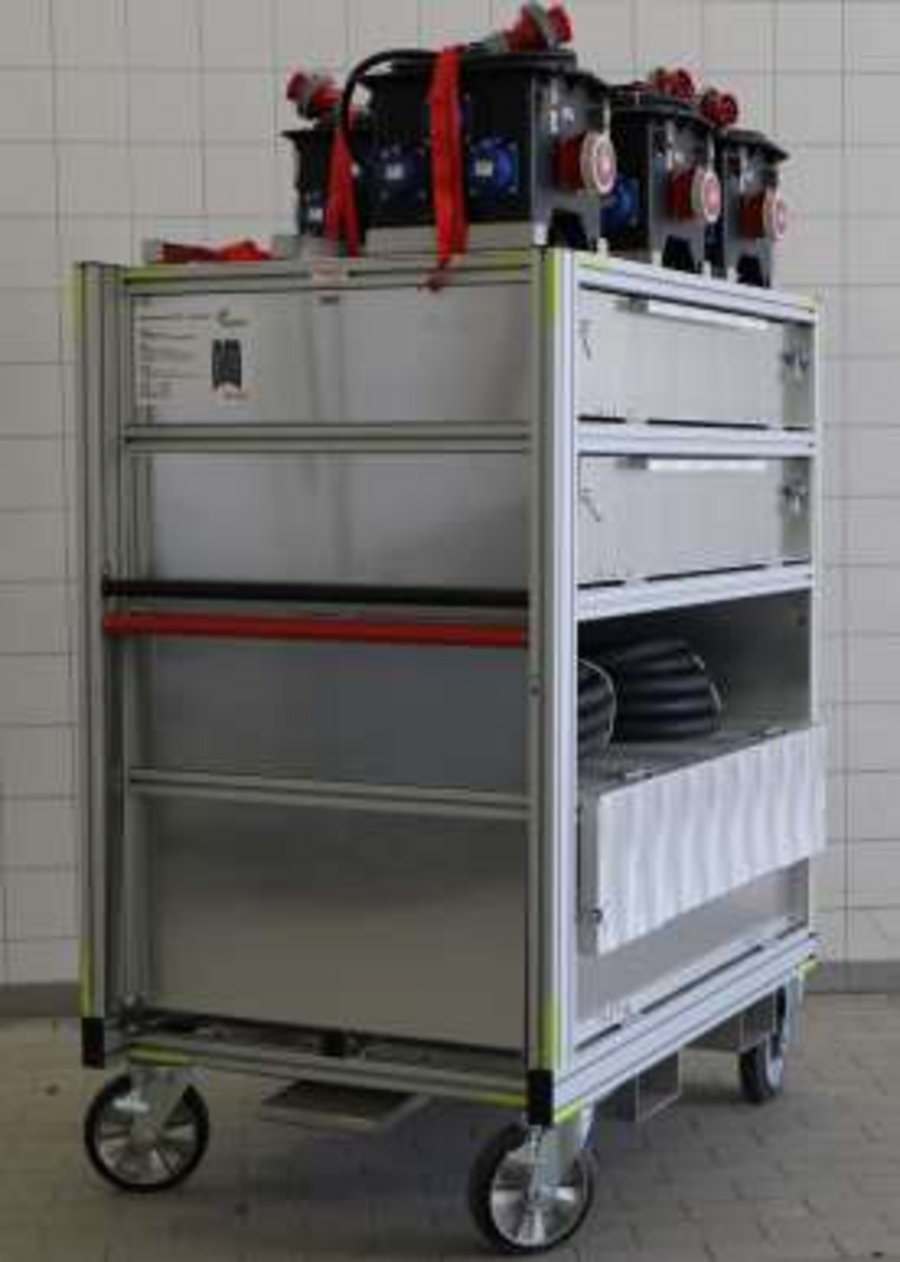 Gerätewagen Logistik GW – L 2 NRW mit Feuerwehr – Anhänger Notstrom NRW (notwendige Aufstellfläche 25 m x 4 m)