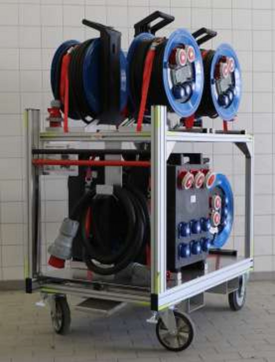 Gerätewagen Logistik GW – L 2 NRW mit Feuerwehr – Anhänger Notstrom NRW (notwendige Aufstellfläche 25 m x 4 m)