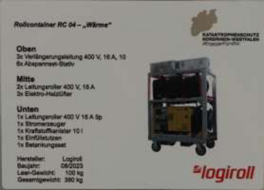 Gerätewagen Logistik GW – L 2 NRW mit Feuerwehr – Anhänger Notstrom NRW (notwendige Aufstellfläche 25 m x 4 m)