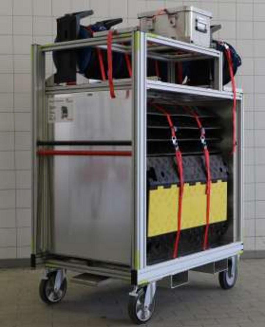 Gerätewagen Logistik GW – L 2 NRW mit Feuerwehr – Anhänger Notstrom NRW (notwendige Aufstellfläche 25 m x 4 m)