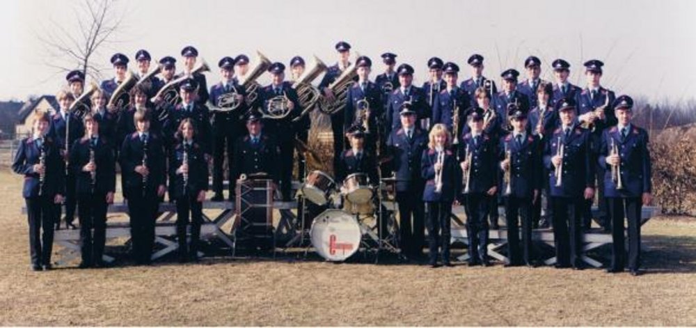 Der Musikzug der Freiwilligen Feuerwehr Telgte am 2. Mai 1982