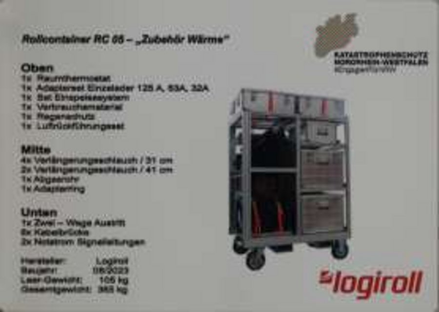 Gerätewagen Logistik GW – L 2 NRW mit Feuerwehr – Anhänger Notstrom NRW (notwendige Aufstellfläche 25 m x 4 m)
